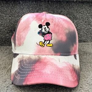 Disney Pink and Black Tie-Dye Mickey Mouse Baseball Cap